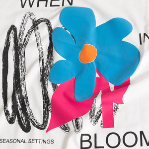 When In Bloom White Oversized T-Shirt