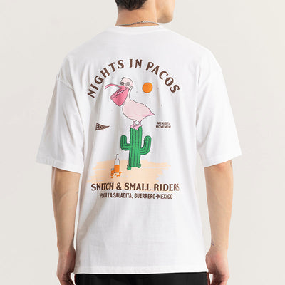 Nights In Pacos White Oversized T-Shirt