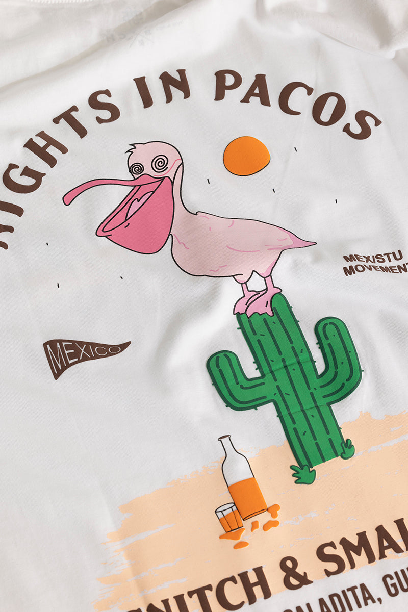 Nights In Pacos White Oversized T-Shirt