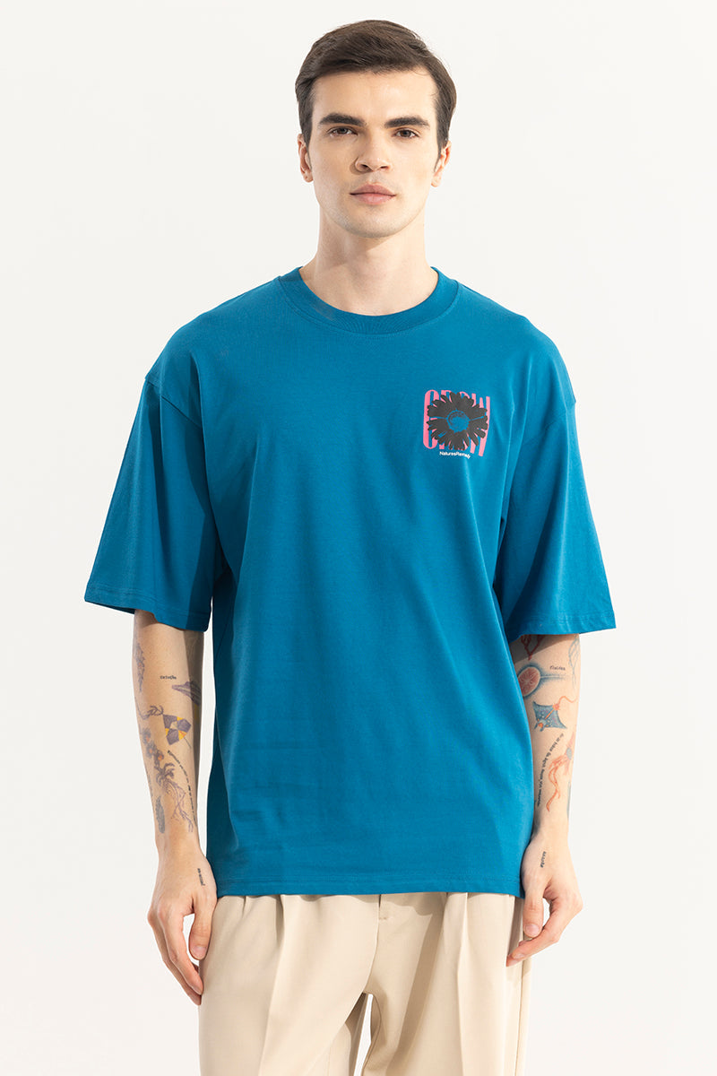 Natures Remedy Blue Oversized T-Shirt