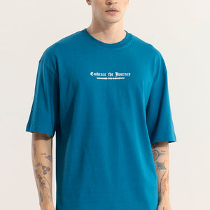 Embrace The Journey Blue Oversized T-Shirt