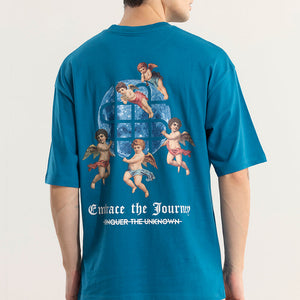 Embrace The Journey Blue Oversized T-Shirt