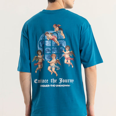 Embrace The Journey Blue Oversized T-Shirt