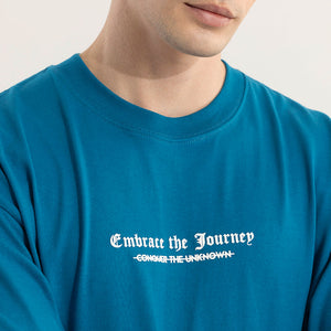 Embrace The Journey Blue Oversized T-Shirt