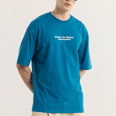 Embrace The Journey Blue Oversized T-Shirt