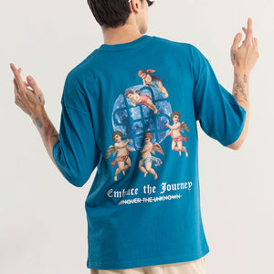 Embrace The Journey Blue Oversized T-Shirt