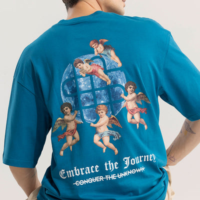 Embrace The Journey Blue Oversized T-Shirt