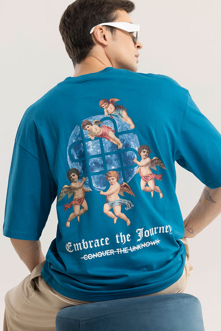 Embrace The Journey Blue Oversized T-Shirt
