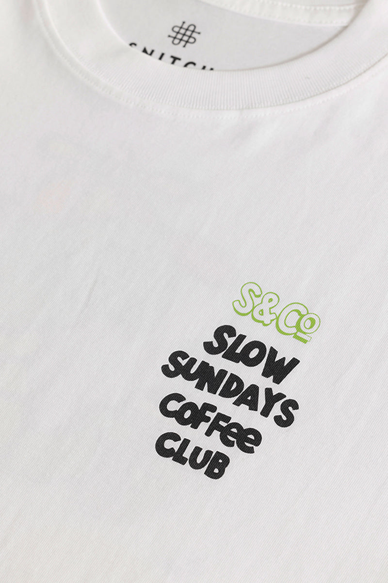 Slow Sundays White Oversized T-Shirt