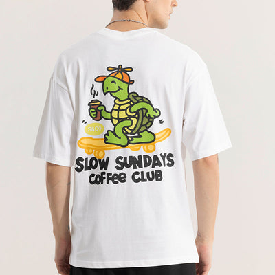 Slow Sundays White Oversized T-Shirt