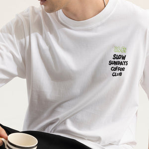 Slow Sundays White Oversized T-Shirt