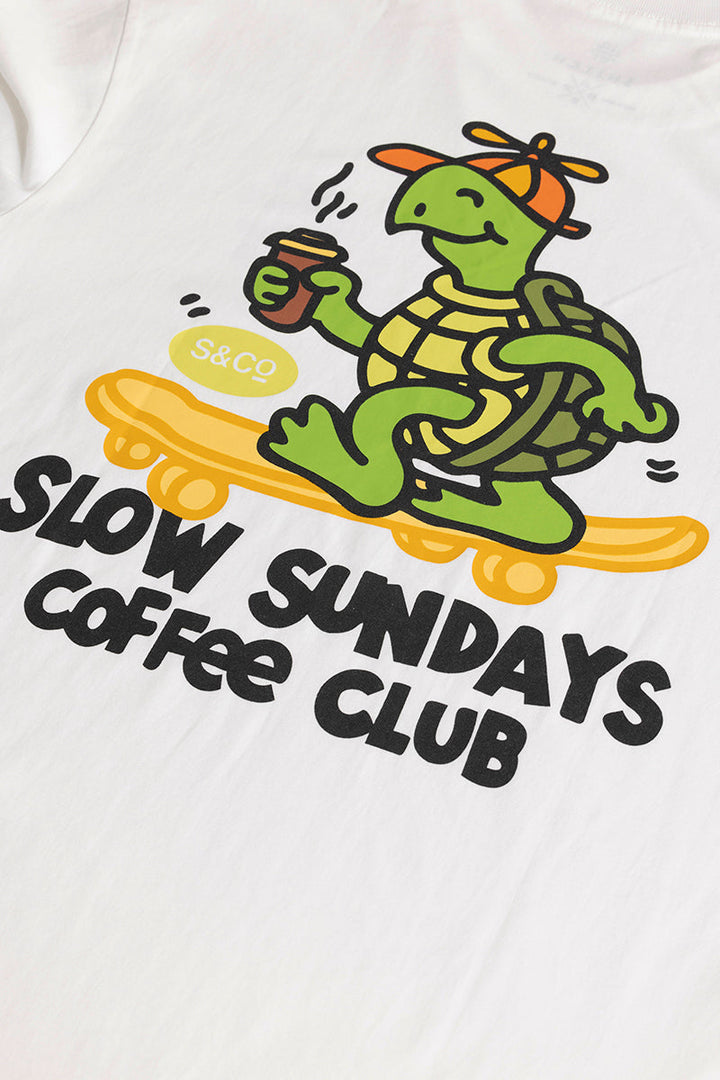 Slow Sundays White Oversized T-Shirt