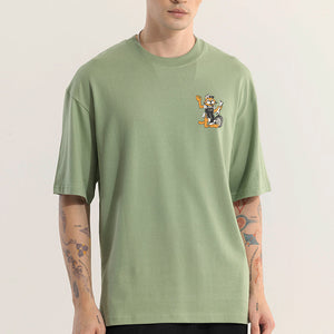 Worn Out Customs Green Oversized t-Shirt
