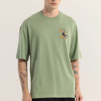 Worn Out Customs Green Oversized t-Shirt