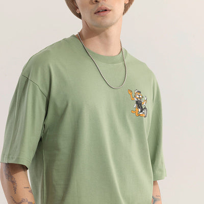 Worn Out Customs Green Oversized t-Shirt