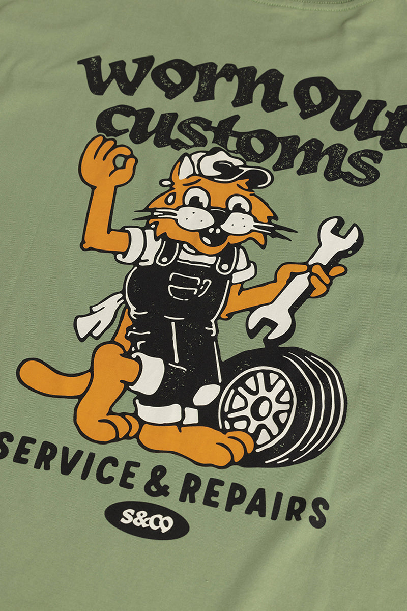 Worn Out Customs Green Oversized t-Shirt