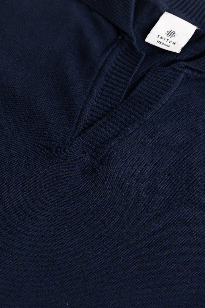 EliteEdge Navy Full Sleeve Polo