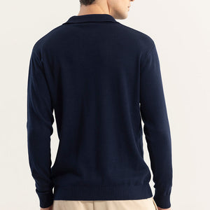 EliteEdge Navy Full Sleeve Polo