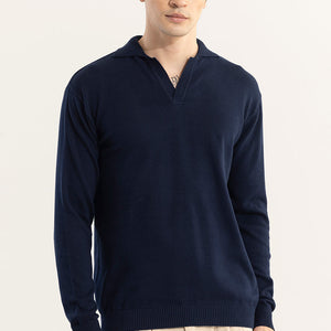 EliteEdge Navy Full Sleeve Polo