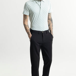Quad Zig Mint Green Polo T-Shirt