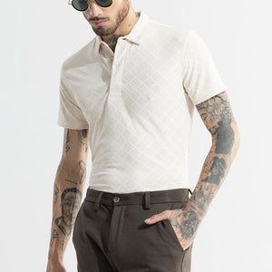 Quad Zig Off-White Polo T-Shirt
