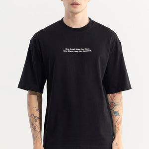 One Small Step Black Oversized T-Shirt