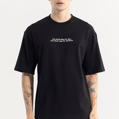 One Small Step Black Oversized T-Shirt