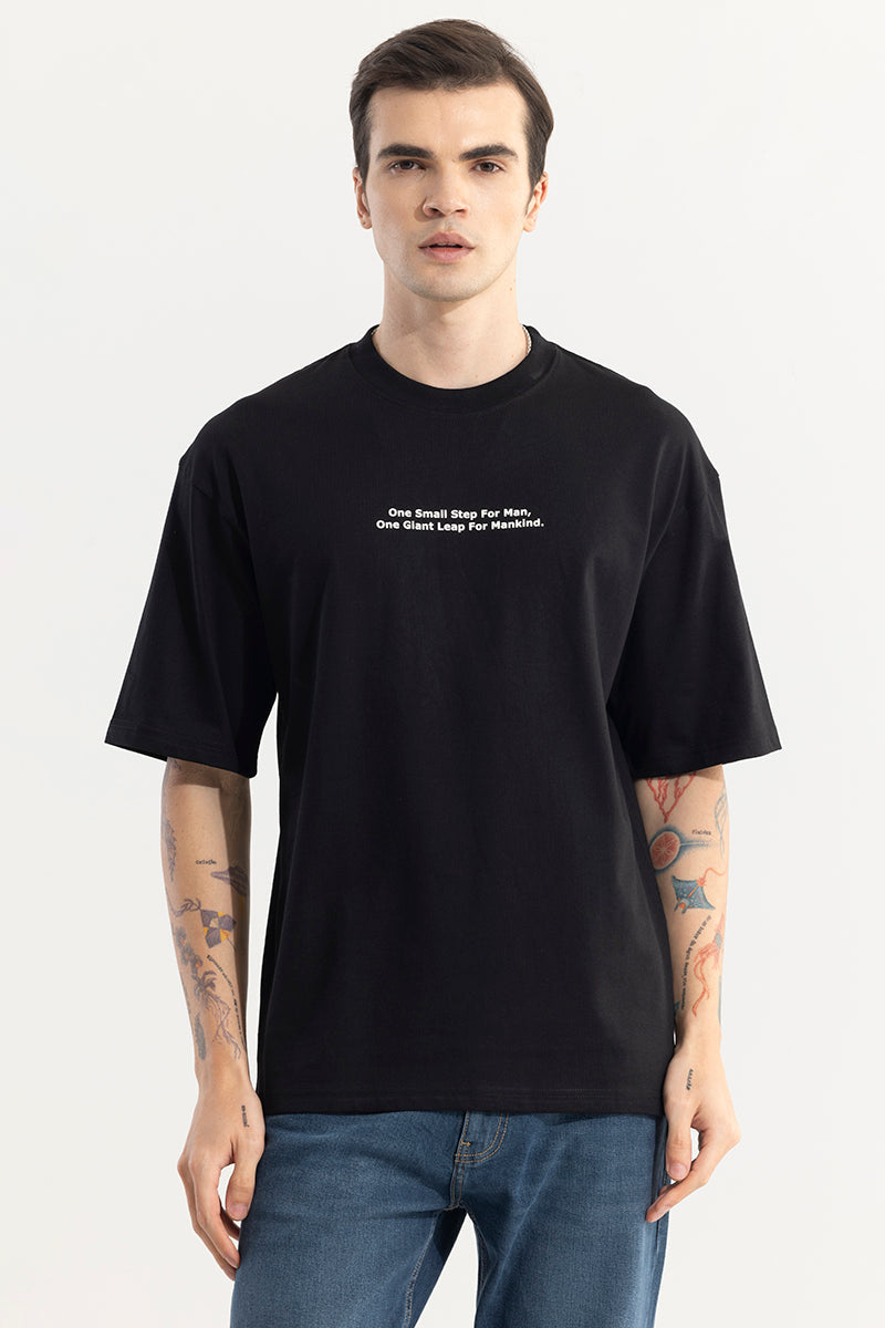 One Small Step Black Oversized T-Shirt