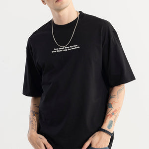 One Small Step Black Oversized T-Shirt