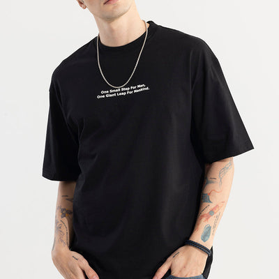 One Small Step Black Oversized T-Shirt