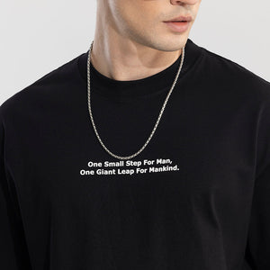 One Small Step Black Oversized T-Shirt