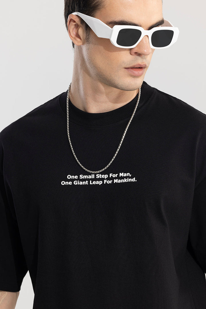 One Small Step Black Oversized T-Shirt