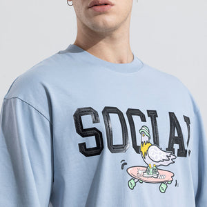 Social Blue Oversized T-Shirt