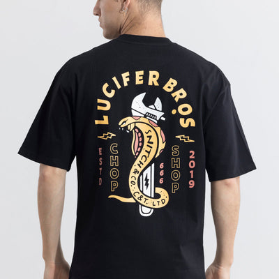 Lucifer Bros Black Oversized T-Shirt