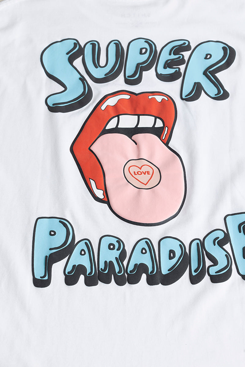 Super Paradise White Oversized T-Shirt