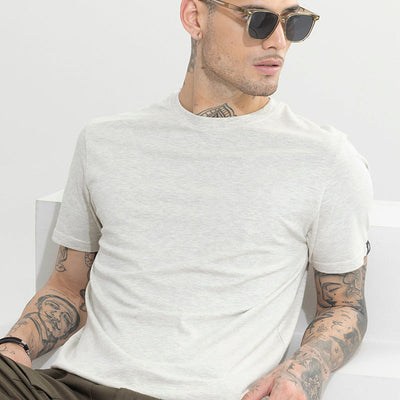 EasyEssentials Ecru Melange T-Shirt