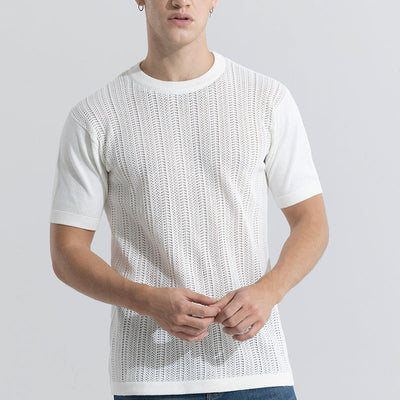 Smooth Knit White T-Shirt