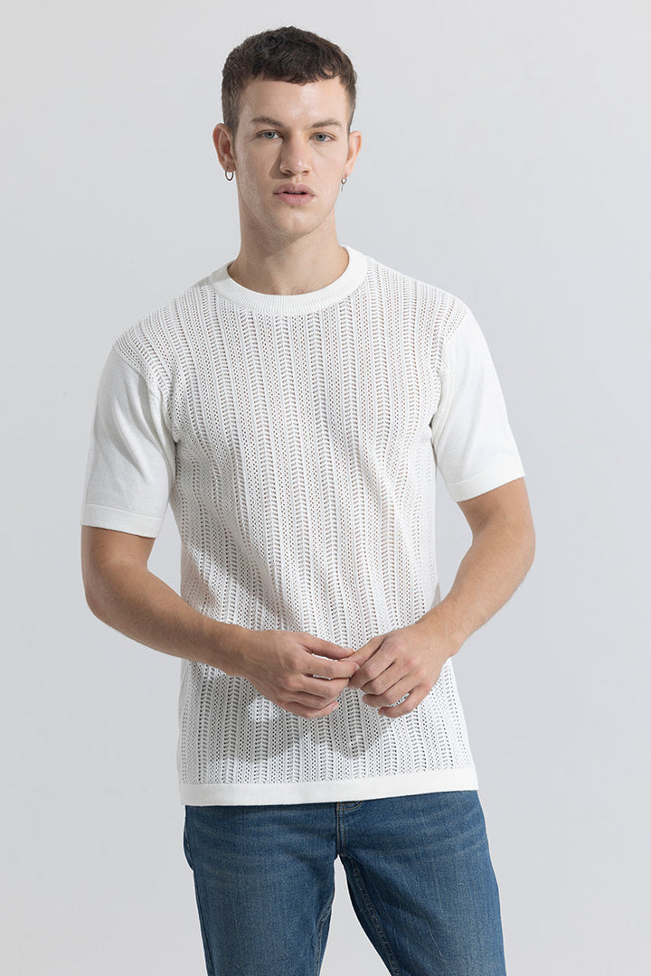 Smooth Knit White T-Shirt