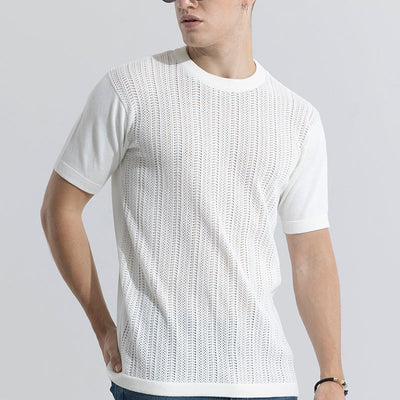 Smooth Knit White T-Shirt