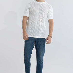 Smooth Knit White T-Shirt