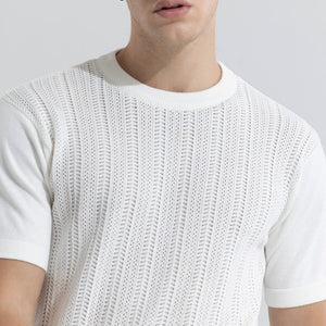 Smooth Knit White T-Shirt