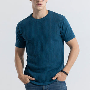 Smooth Knit Teal Blue T-Shirt