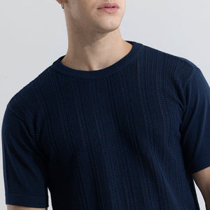 Smooth Knit Navy T-Shirt