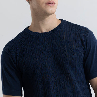 Smooth Knit Navy T-Shirt