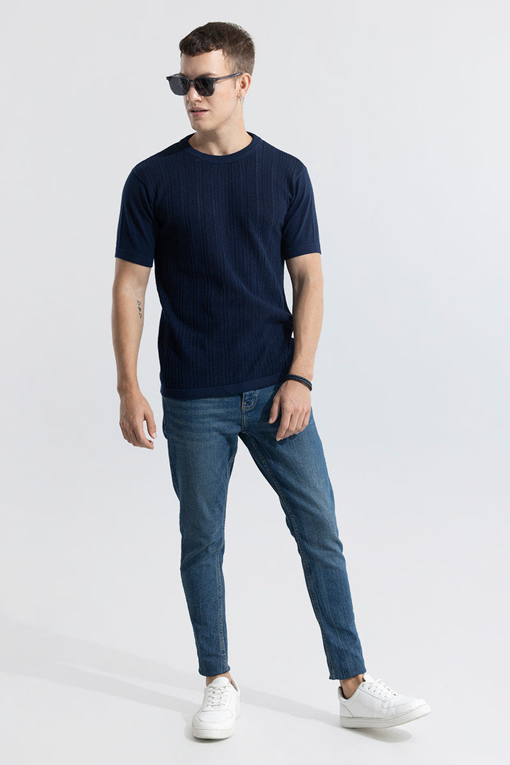 Smooth Knit Navy T-Shirt