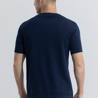 Smooth Knit Navy T-Shirt