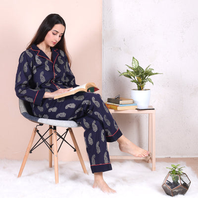 Paisley Blue Pajama Set