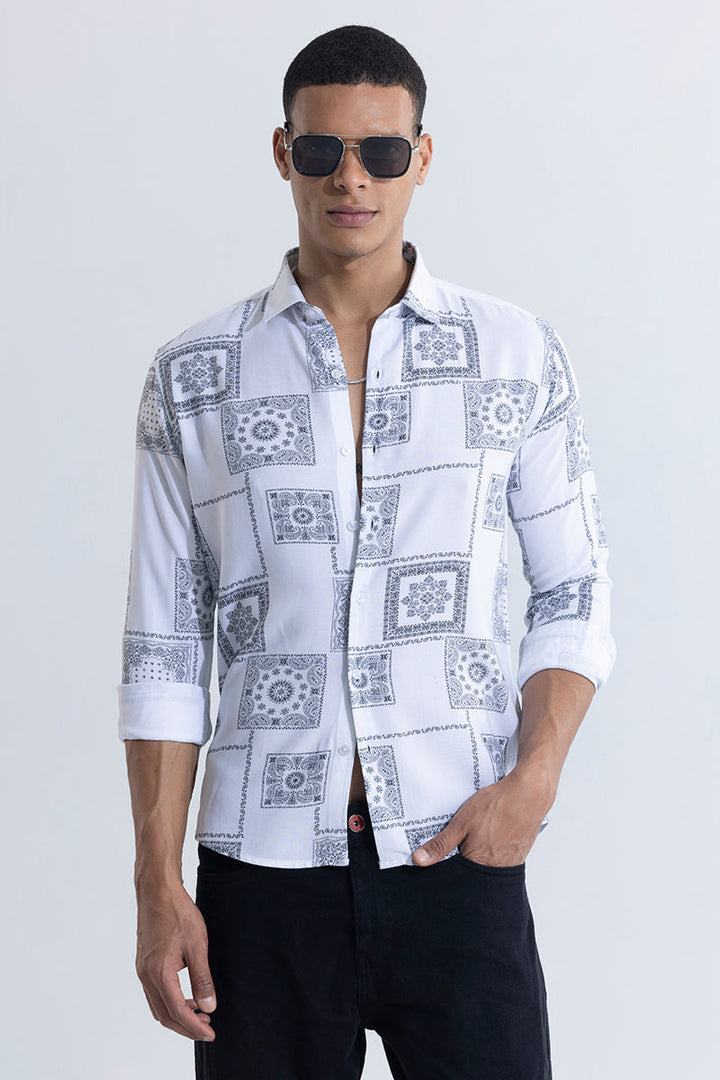 Pixel Paisley White Shirt