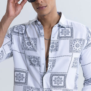 Pixel Paisley White Shirt