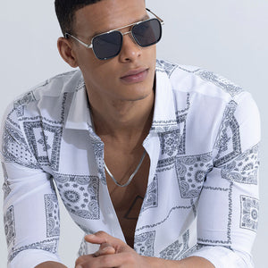 Pixel Paisley White Shirt